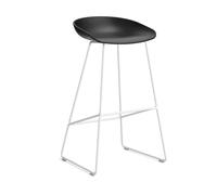 HAY Taburete alto About a Stool 38. 2.0 Negro-blanco con estructura de acero