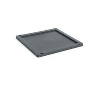 HAY Tapa mediana Colour Crate Square/Cube plastic Charcoal