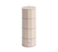 HAY Vela taco Column Candle medium 20 cm Off white-blue grid check
