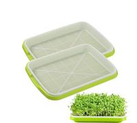HAYGEM 2 Piezas Verde Germinador de Semillas Hidropónico, Brotes Semilleros de Germinacion Rectangular, Propagador Hidropónico Doble Capa, Adecuado para Germinar Semillas y Cultivar Microverduras