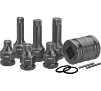 HAZET Vaso estándar 990S/11 – destornillador de impacto, 24 mm hexágono, XZN, hueco 3/4" y 1/2"