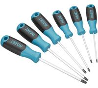 Hazet destornillador 811T/6, juego de 6 piezas con perfil interno TORX, mango antideslizante de 3 componentes, hoja redonda, SW T10-T30
