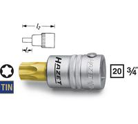 Hazet Destornillador de socket Inoxidable Torx 20mm 3/4" Torx Interior 80mm
