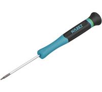 Hazet Destornillador para electrónica 811EL-T5, perfil interno TORX SW T5, para los tornillos más pequeños, botón de centrado giratorio, agarre seguro gracias a las ranuras anchas del mango
