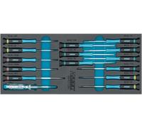 HAZET Juego de destornilladores para electrónica 163-517/15N, 15 piezas, PH00-PH1, T5-T15, ranurados, Phillips, TORX interno, in omprobador de fases, para trabajos precisos