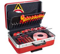 HAZET Juego de herramientas VDE 150/43 para vehículos híbridos y eléctricos, 43 piezas, ranuradas, Phillips PH, TORX internas, maletín de carro con extracción telescópica, cuadradillo de 3/8 pulgadas