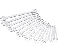 Hazet Juego de llaves combinadas 600SPC/16, 16 herramientas, salida: hexágono exterior doble, anchura entre planos: 7 -24 mm, mango de llave anular delgado con perfil en doble T extra robusto