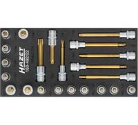Hazet Torx destornillador de llave de vaso de Juego, Interior de cuadrado (Robertson) 12,5 = 1 ⁄ 2 pulgadas, número de herramientas: 22, 1 pieza, recubrimiento TIN, 163 - 492/22