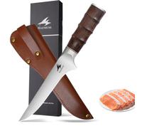 HAZMUSS Cuchillo Deshuesador Con Funda, 14,5 cm, Afilado y Flexible, Hoja de Acero Inoxidable Con Alto Contenido de Carbono, Para Deshuesar Carnes y Aves