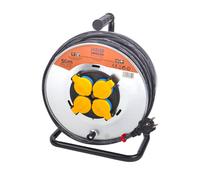 HBM 50 metros Carrete de potencia IP44 a prueba de salpicaduras, Carrete de cable 3 x 1,5 mm