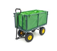 HBM Carro de arrastre de 100 kg, carro de bolardo, carro de jardín con caja de carga de 86 x 46 x 38 cm con bolsa de lona