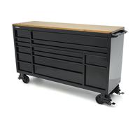 HBM Carro de herramientas, 14 cajones, 182 cm, negro