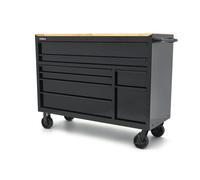 HBM Carro de herramientas, 8 cajones, 142 cm, negro