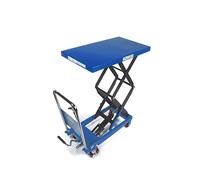 HBM Mesa de trabajo móvil / mesa elevadora altura 350 kg, azul