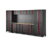 HBM sistema de taller modular 12 piezas, negro rojo