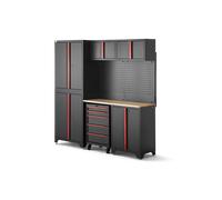 HBM sistema de taller modular 6 piezas, negro rojo, modelo A