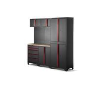 HBM sistema de taller modular 6 piezas, negro rojo, modelo B