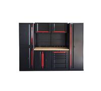 HBM Sistema de taller modular experto, 10 piezas, negro rojo