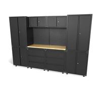 HBM Sistema de taller premium, 11 piezas, negro mate