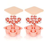 Hbzunt 2 moldes de cubitos de hielo para Stanley Cup, reutilizables de silicona con tapa, 4 grandes, sin BPA, moldes para cubitos de hielo para bebidas alcohólicas, cócteles y café, 14-40 onzas