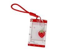 HDOYTXXM Portatarjetas de plástico transparente con cordón para colgar tarjetas de identificación de estudiantes, 7,6 cm, diseño portátil, bolsa transparente para llavero de campus