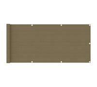 HDPE Resistente a Moho y UV privacidad ventilada Gris Topo 75x400 cm | Toldo para balcón HDPE gris taupe 75x400 cm toldo parasol privacidad exterior resistente UV anti-moho con ojales de aluminio