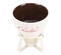Headerbs Taza de Chocolate de Cerámica, Soporte para Tealight y Tenedor | Soporte de metal antideslizante, taza de cerámica resistente al calor, mantequilla de queso con chocolate derretido, salsa
