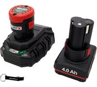 HEADNMORE® Bundle Parkside® - Juego de baterías (12 V, 2 Ah, batería de 4 Ah, incluye cargador PLGK de 2,4 A, llavero)