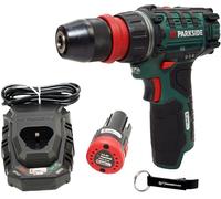 HEADNMORE® Parkside® Taladro atornillador inalámbrico 12V PBSA 12 (con batería 2Ah) + llavero