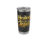 Healed in The Name of Jesus - Christian Faith Proclamation Vaso térmico de acero inoxidable de doble pared