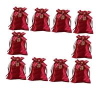 Healeved 10piezas Bolsitas De De Boda Cordón Diseño Elegante Para Fiestas Para Dulces Joyas y Souvenirs Color Vino Moño