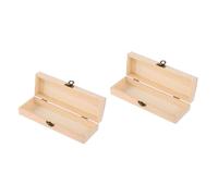 Healeved 2 Cajas de Madera Maciza para Papelería Estuche Vacío para Lápices y Bolígrafos Tamaño Grande 21X7X38 CM Color Madera Natural Estuche Multifuncional para Estudiantes y