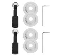 Healeved 2 juegos de accesorios para muelas abrasivas: eje para amoladora de banco, husillo para muela de pulido y soporte de amolado, orificio interior de 10 mm.