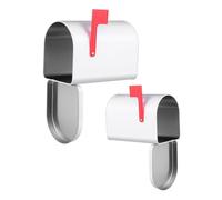 Healeved 2 Piezas Buzón de Escritorio de Hojalata Blanco con Caja para Monedas y Funcionalidad Versátil Adecuado para Intercambio de Tarjetas en Aulas y Estilo Vintage