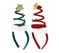 Healeved 2piezas Hebilla Giratoria Cabeza del Sombrero Diademas Navideñas de Accesorios Cabello Tocados para Fiestas de Navidad Bandas Cabello Festivas