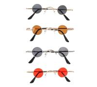 Healeved 4 Pares de Gafas de Sol Marco de Resina y Metal para Fiestas Punk Decorativas Accesorios Únicos para Actividades al Aire Libre y Vacaciones Playa