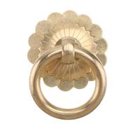 Healeved 4 Piezas Tirador de Anillo de Cobre para Muebles, Estilo Antiguo | Reemplazo en Set para Puertas, Aspecto Vintage Rústico, Adecuado para Armarios, Aparadores y Ventanas