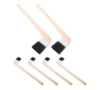 Healeved 6 Piezas Brocha Angular con Mango Largo de Madera y Diseño Curvado para Pintar Muebles y Armarios, Resistente al Agua, Adecuado para Uso DIY y Marino