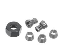 Healeved 6 Piezas Juego de Collets de Acero M17 para Fresadora y Máquina Cnc con 5 Tamaños 6/6.35/8/9.52/10mm para Grabado y Fresado Rápido y Versátil
