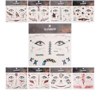 Healeved 9 Hojas Tatuajes Temporales para Halloween Calcomanías de Heridas Falsas, Papel Fácil de Quitar y Diseño Realista para Maquillaje y Juegos de Rol