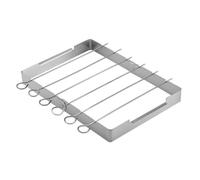 Healeved Acero Inoxidable Parrilla Portátil Plegable para Camping y Playa | Acero Inoxidable Alimentario, Diseño Compacto y Ligero, Mantiene las Brochetas Elevadas, Plata