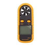 Healeved Anemómetro portátil para medir la velocidad del viento, mini medidor digital con retroiluminación LCD, medidor de temperatura del viento para medir la velocidad del flujo de aire en