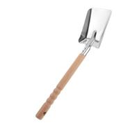 Healeved Pala para Cenizas de Chimenea, Herramienta para Estufa de Leña, Acero Inoxidable y Madera, Plata, Mango Ergonómico Antideslizante, para Carbón y Barbacoa, Limpieza de Chimeneas