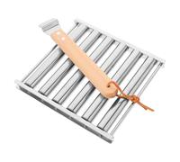 Healeved Parrilla para Salchichas, Rodillo para Perritos Calientes de Acero Inoxidable y Mango de Madera, Plata, Cocción Uniforme, para Fiestas y Reuniones Familiares