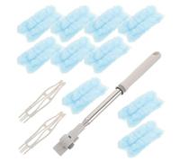Healeved Plumero Extensible con Cabeza Giratoria para Quitar Polvo Techos y Esquinas Cepillo Telescópico Ligero y Lavable para Limpieza de Ventiladores y Redes