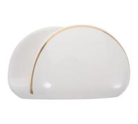 Healeved Servilletero de Cerámica Blanco de Espacio Diseño Asimétrico, Soporte para Servilletas Adecuado para Áreas de Entretenimiento al Aire Libre