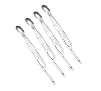 Healifty 4 Piezas Juego de Cubiertos para Mariscos de Acero Inoxidable Tenedor y Aguja, Utensilios para Pelar Cangrejos y Frutas, Adecuado para Comidas Familiares y Buffets