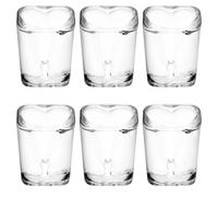 Healifty 6 Piezas Vaso de Vidrio Forma de Corazón de 45ml, Decorativo | Transparente y Compacto, para Licor de Postre y Shots, Adecuado para Carrito Bar y Hogar