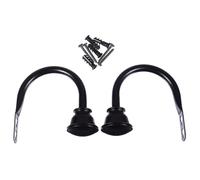 Healifty Ganchos para Cortinas en Forma Hierro Negro, Soporte Resistente y Decorativo para Colgar Cortinas en Oficina o Armarios, Paquete de 2 Piezas