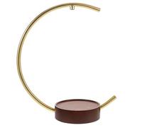 Healifty Lámpara Aromática de Tallo Curvo con Base de Madera, Café | Hierro y Madera, Forma Lunar con Orificio M10, Pieza Decorativa para Hogar y Estancia